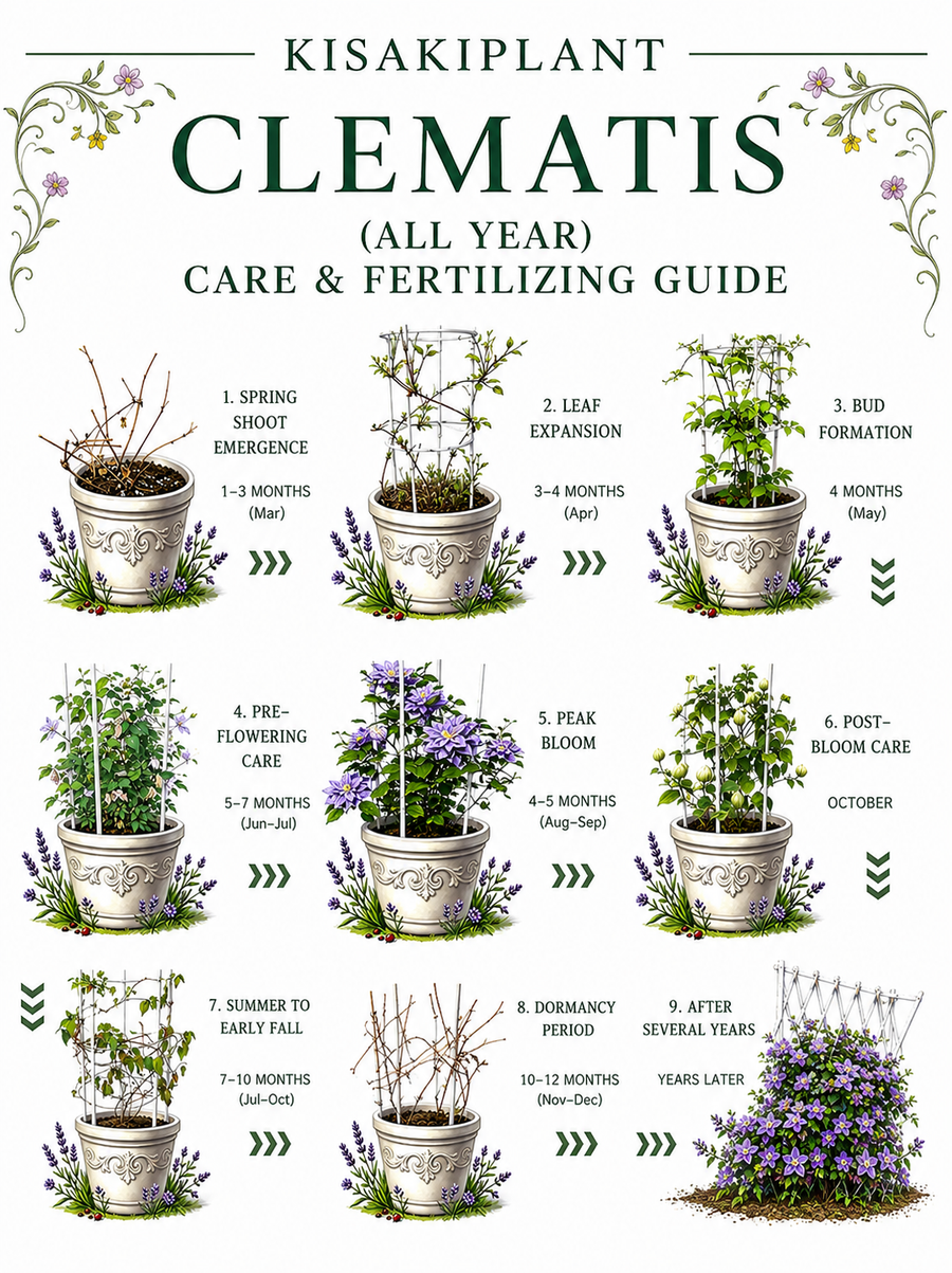 Clematis Care Guide --- Understanding the Annual Growth Cycle for Healthier Plants and More Beautiful Blooms